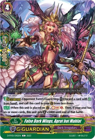 False Dark Wings, Agrat bat Mahlat (D-PV01/092EN) [History Collection]