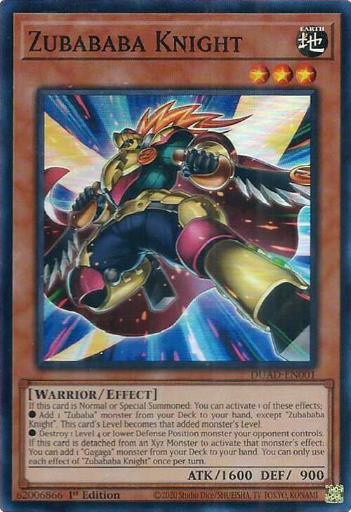 Zubababa Knight [DUAD-EN001] Super Rare