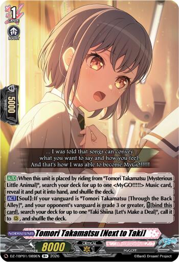 Tomori Takamatsu [Next to Taki] (DZ-TBP01/089EN) [BanG Dream! Girls Band Party!]