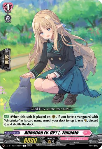 Affection Lv. UP, Timaete (DZ-BT16/123EN) [Parallactic Dawn]